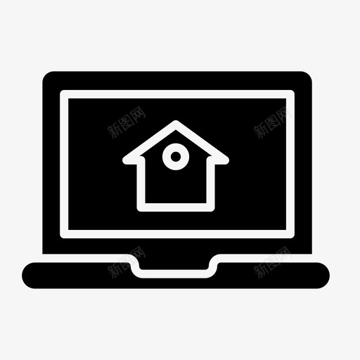 在线家庭笔记本电脑图标svg_新图网 https://ixintu.com 在线 家庭 房产 房地产 电脑 笔记本