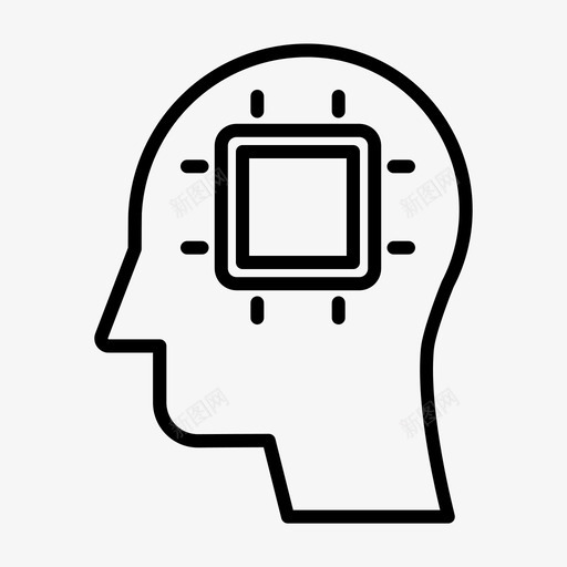 芯片人工大脑图标svg_新图网 https://ixintu.com 人工 人工智能 大脑 智能 芯片