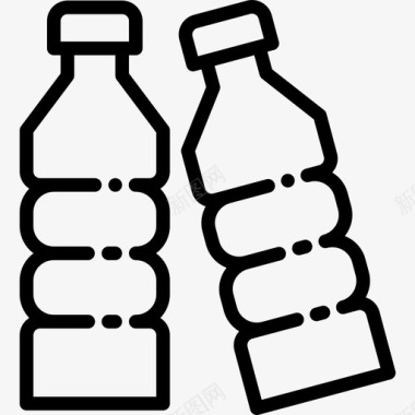 塑料瓶污染10线性图标图标