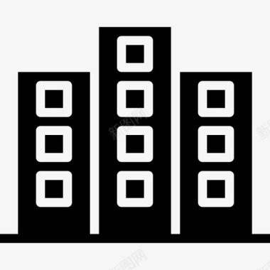 建筑30号楼实心图标图标