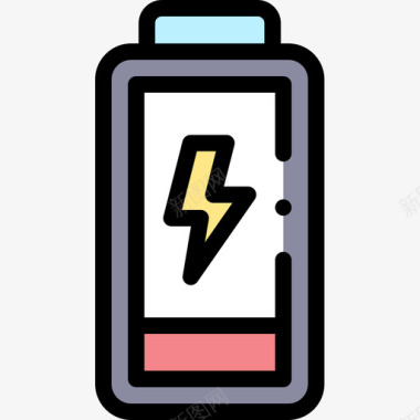 电池电子70线性彩色图标图标