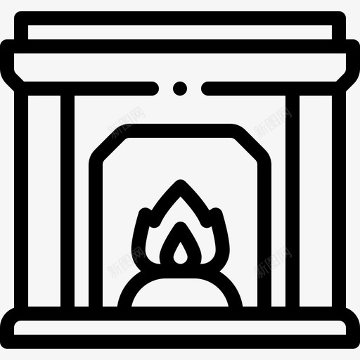 壁炉家庭32线性图标svg_新图网 https://ixintu.com 壁炉 家庭 线性