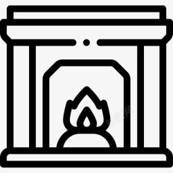 家庭壁炉素材壁炉家庭32线性图标高清图片