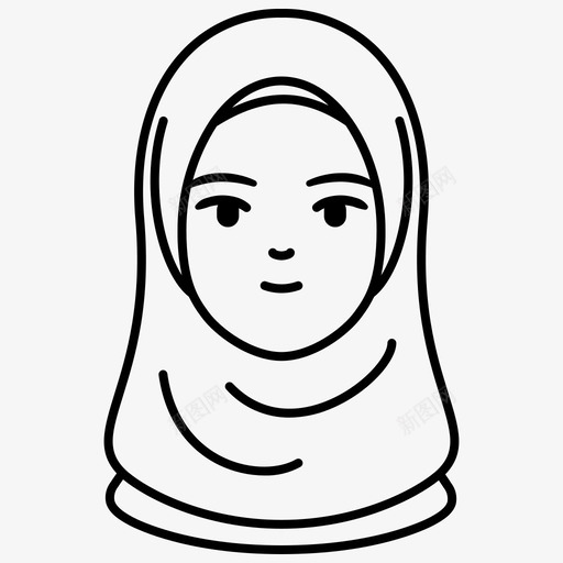 女人头像头巾伊斯兰教图标svg_新图网 https://ixintu.com 人物 伊斯兰教 头巾 女人头像 职业和人物头像轮廓