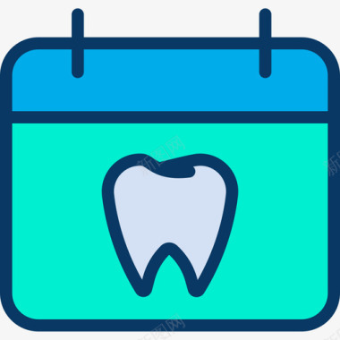 日历牙科17线颜色图标图标