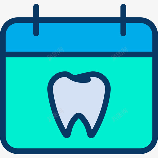 日历牙科17线颜色图标svg_新图网 https://ixintu.com 日历 牙科17 线颜色