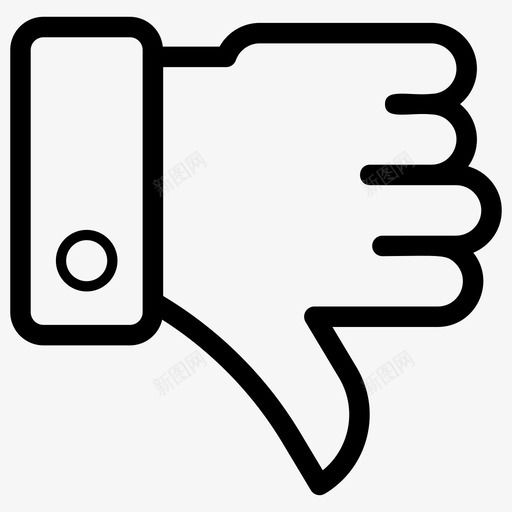 拇指向下不赞成不喜欢图标svg_新图网 https://ixintu.com 不喜欢 不赞成 手势 拇指向下 拒绝 表情符号线矢量图标