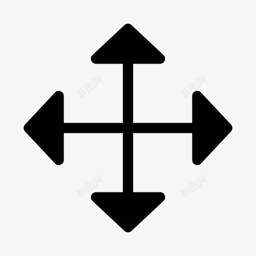 十字路口箭头方向图标svg_新图网 https://ixintu.com 十字路口 多媒体 方向 移动 箭头 选项