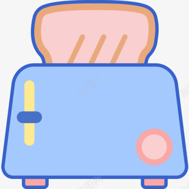 面包房家用电器3线性颜色图标图标