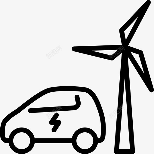 电动汽车环保科技图标svg_新图网 https://ixintu.com 涡轮机 环保 电动汽车 科技 风力