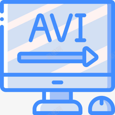 Avi视频制作7蓝色图标图标