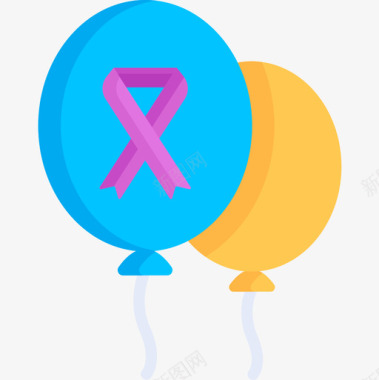 气球世界癌症意识日第9天平淡图标图标