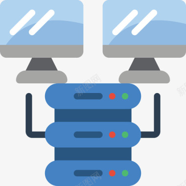 服务器项目管理12扁平图标图标