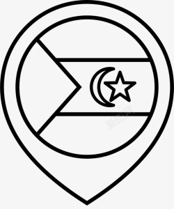 西撒哈拉西撒哈拉撒哈拉撒哈拉阿拉伯国旗esh国家图标高清图片