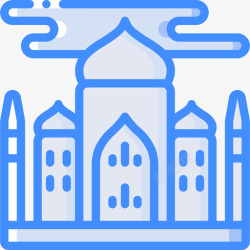 蓝色泰姬陵泰姬陵地标和纪念碑4蓝色图标高清图片