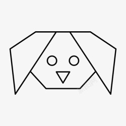 矢量折纸动物折纸狗动物折纸动物图标高清图片