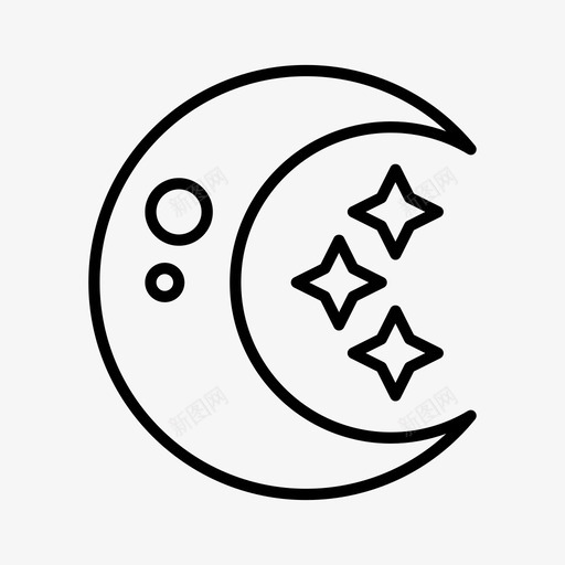 晴朗预报月亮图标svg_新图网 https://ixintu.com 夜晚 天气 星星 晴朗 月亮 预报