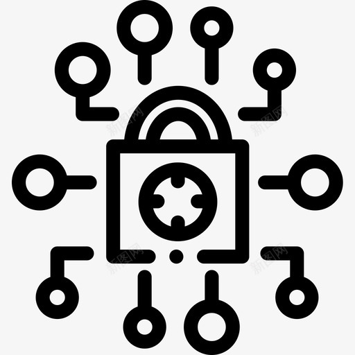 网络安全保护安全线性图标svg_新图网 https://ixintu.com 保护安全 线性 网络安全