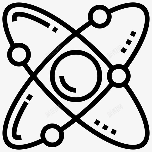 原子电子分子图标svg_新图网 https://ixintu.com 分子 化学线 原子 原子核 电子 质子