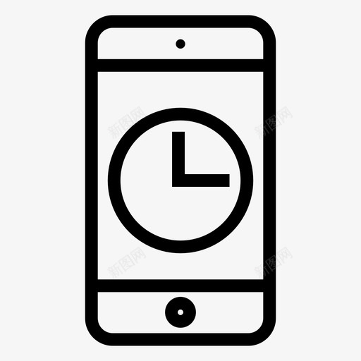 手机时间时钟手机图标svg_新图网 https://ixintu.com 图标 手机 时钟 时间