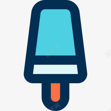 冰棒甜点3线性颜色图标图标