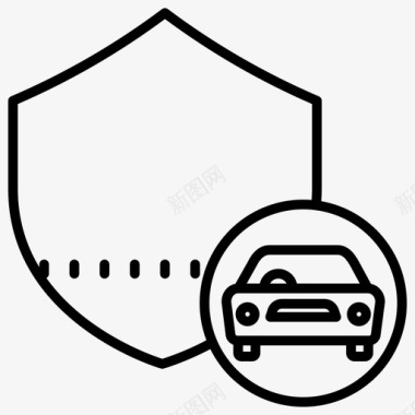 汽车保险保护图标图标