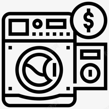 洗衣机自动投币图标图标