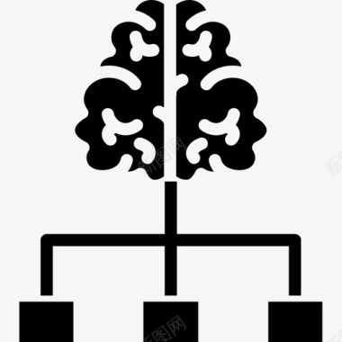 大脑人工智能39固体图标图标