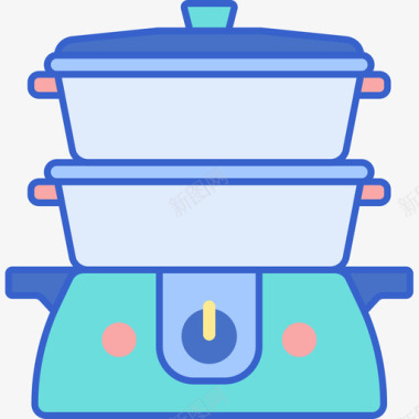 烹饪家用电器3线颜色图标图标