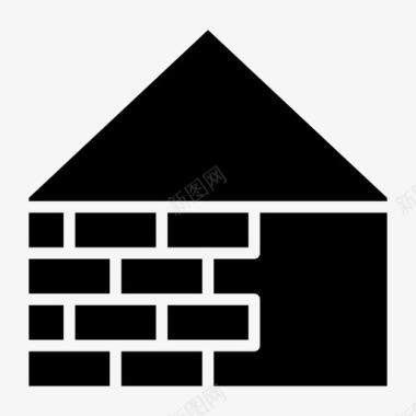 住宅建筑砖墙建筑图标图标