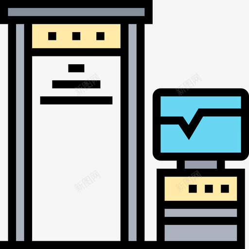 安检73号机场线性颜色图标svg_新图网 https://ixintu.com 73号 安检 机场 线性 颜色