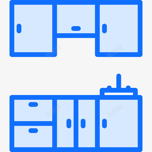 橱柜家具131蓝色图标svg_新图网 https://ixintu.com 家具 橱柜 蓝色