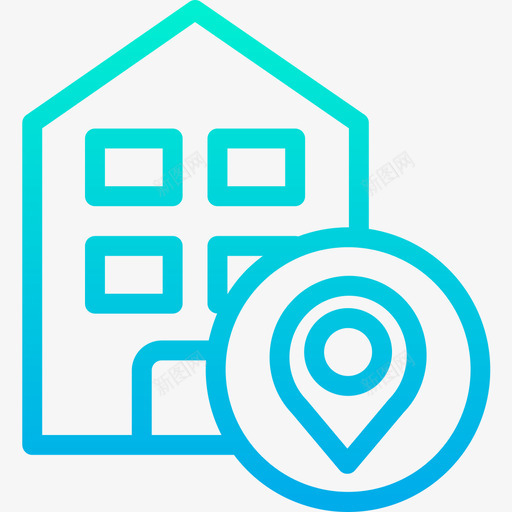 房子地图和导航9梯度图标svg_新图网 https://ixintu.com 地图 导航 房子 梯度