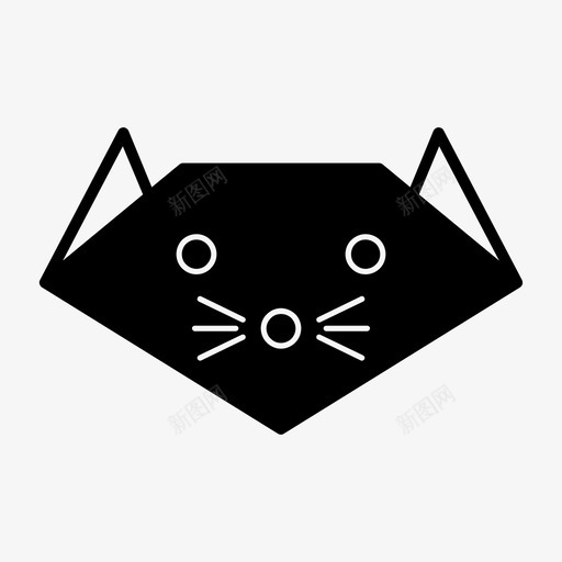 折纸猫动物小猫图标svg_新图网 https://ixintu.com 动物 小猫 折纸
