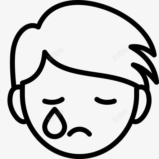哭孩子表情图标svg_新图网 https://ixintu.com 孩子 表情 轮廓