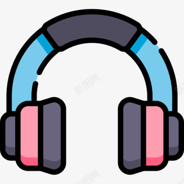 耳机摇滚乐16线性颜色图标图标