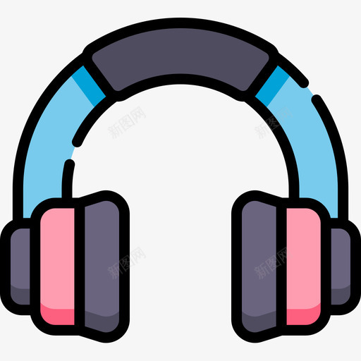耳机摇滚乐16线性颜色图标svg_新图网 https://ixintu.com 摇滚乐16 线性颜色 耳机