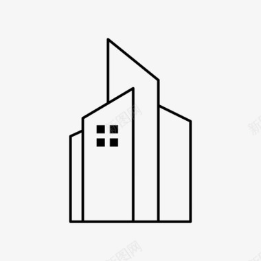 建筑建筑和城市办公室图标图标