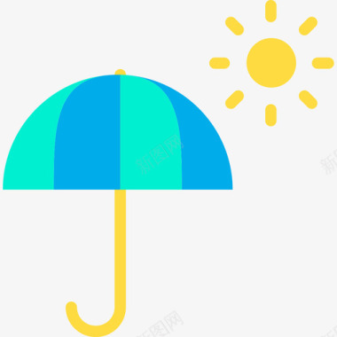 太阳伞夏季66扁平图标图标