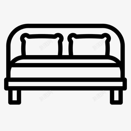 床睡觉5直线图标svg_新图网 https://ixintu.com 床 直线 睡觉5