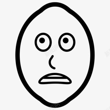 悲伤的柠檬脸表情符号情感图标图标
