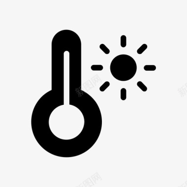 太阳海滩温度图标图标