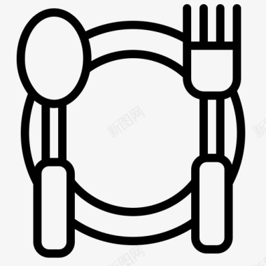食品餐具食物和餐厅图标图标
