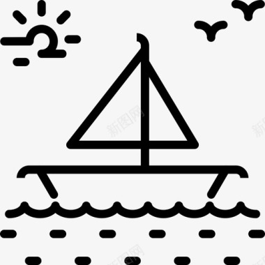 船钓鱼海上图标图标