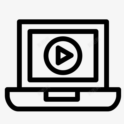 笔记本电脑电脑视频图标svg_新图网 https://ixintu.com 电脑 笔记本 视频 视频制作