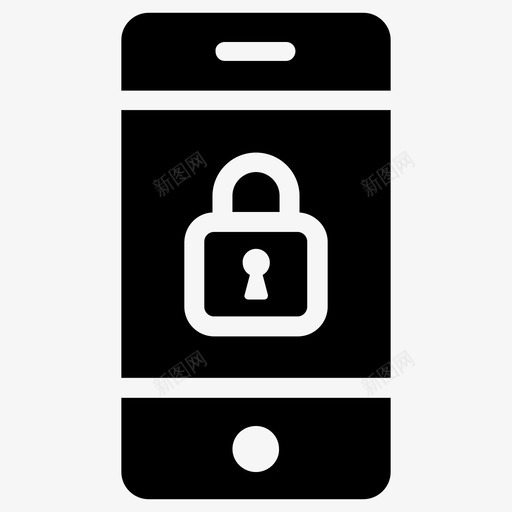 锁手机屏幕图标svg_新图网 https://ixintu.com 安全 屏幕 手机 智能