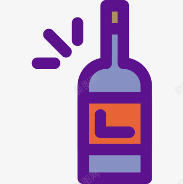 葡萄酒109岁生日线性颜色图标图标