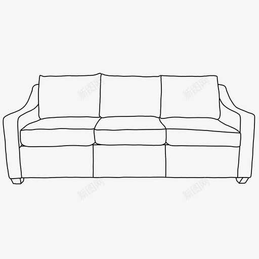 线条艺术沙发靠垫家具图标svg_新图网 https://ixintu.com 坐椅 家具 座椅 手绘 沙发 线条 艺术 长沙 靠垫