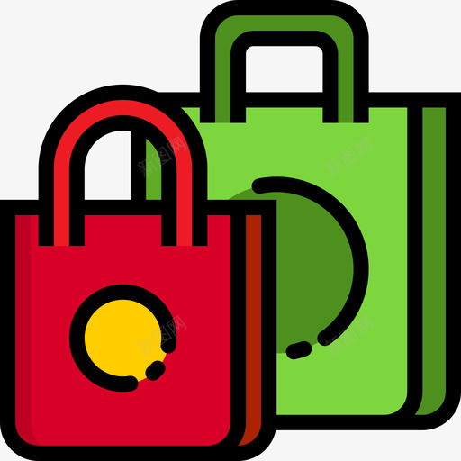 购物袋网上购物4线性颜色图标svg_新图网 https://ixintu.com 线性 网上购物 购物袋 颜色