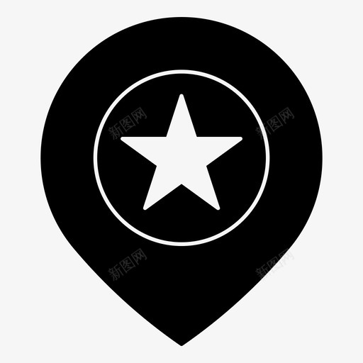 收藏夹位置地图图标svg_新图网 https://ixintu.com 位置 图钉 地图 收藏夹 星星